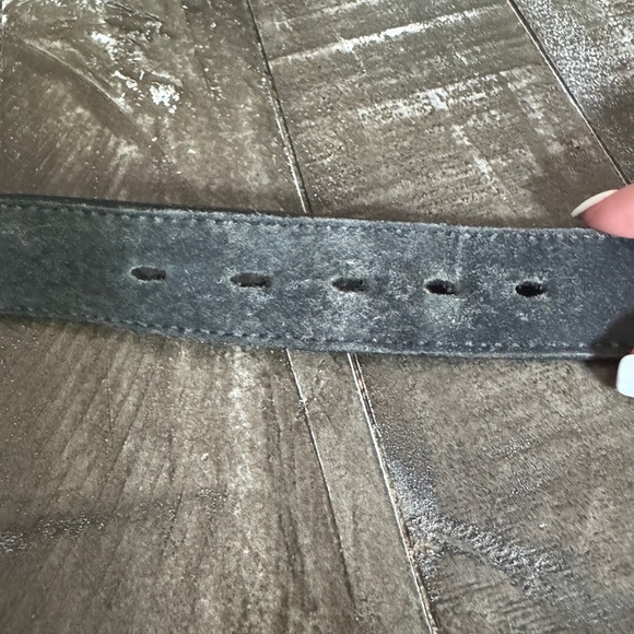 LEVIS Vintage Made In USA Black Leather/Silver Buckle Belt Style 3710 - Picture 9 of 10